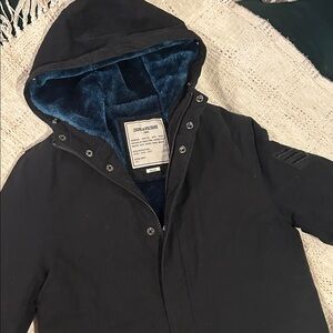 Zadig & Voltaire Kar Deluxe Cotton Twill Faux Fur Lined Jacket 40/42